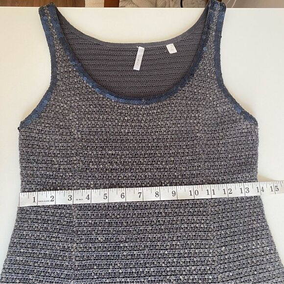 Iisli Knit Gray & Navy Sequin Mini Cocktail Dress Size Small - Picture 9 of 12